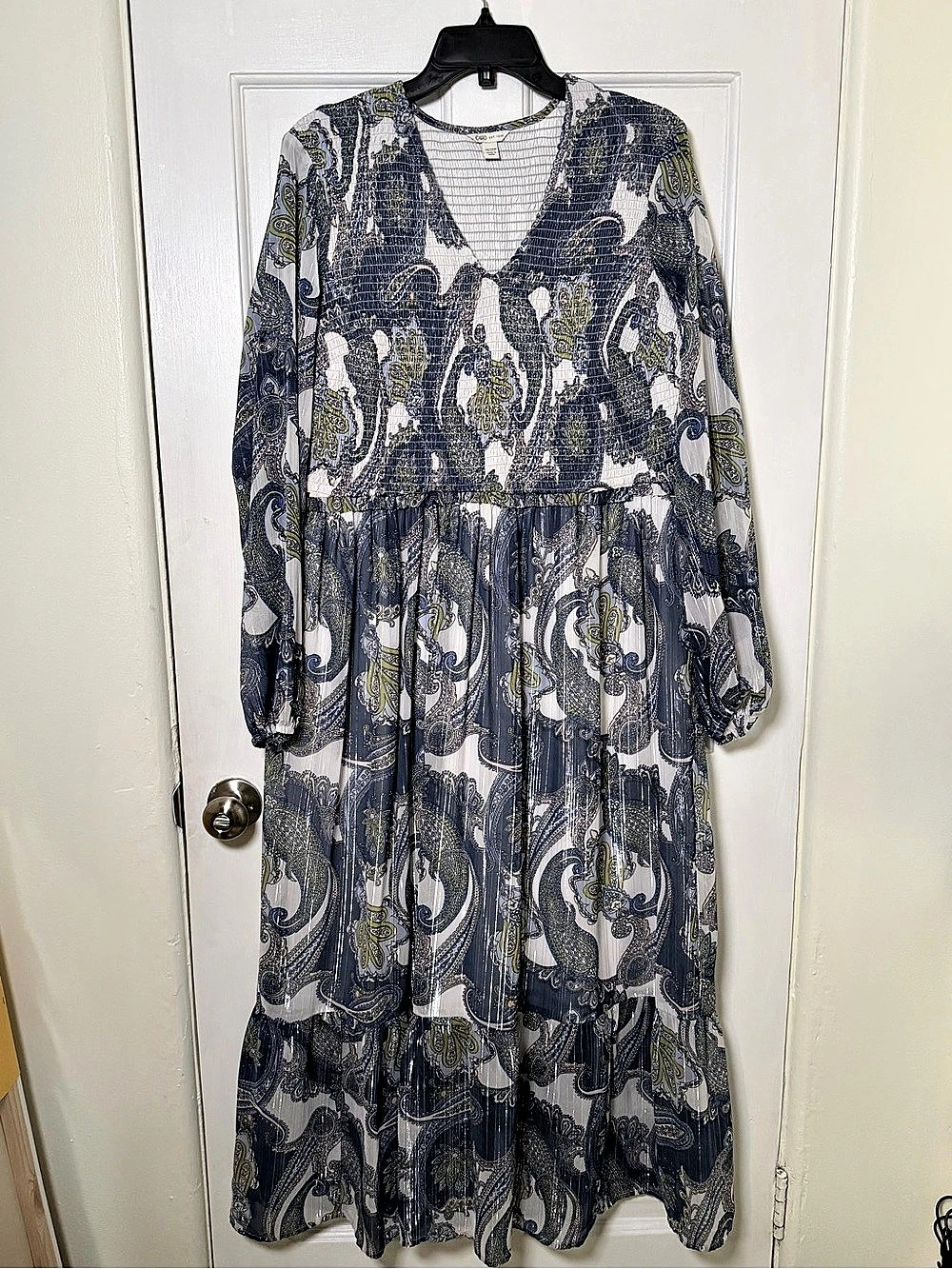 Cato Paisley Maxi Dress in Blue & White Size 14/16W